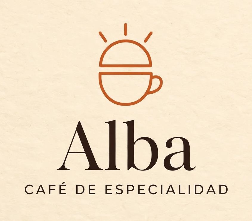 Logo de Alba, café de especialidad, diseñado por Desy